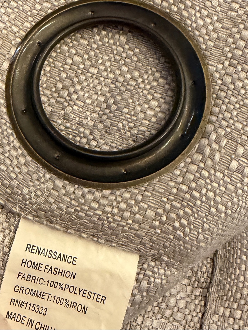 Linen look Neutral Gray Grommet Curtain Panels -set of 4 55x63” - Picture 6 of 6